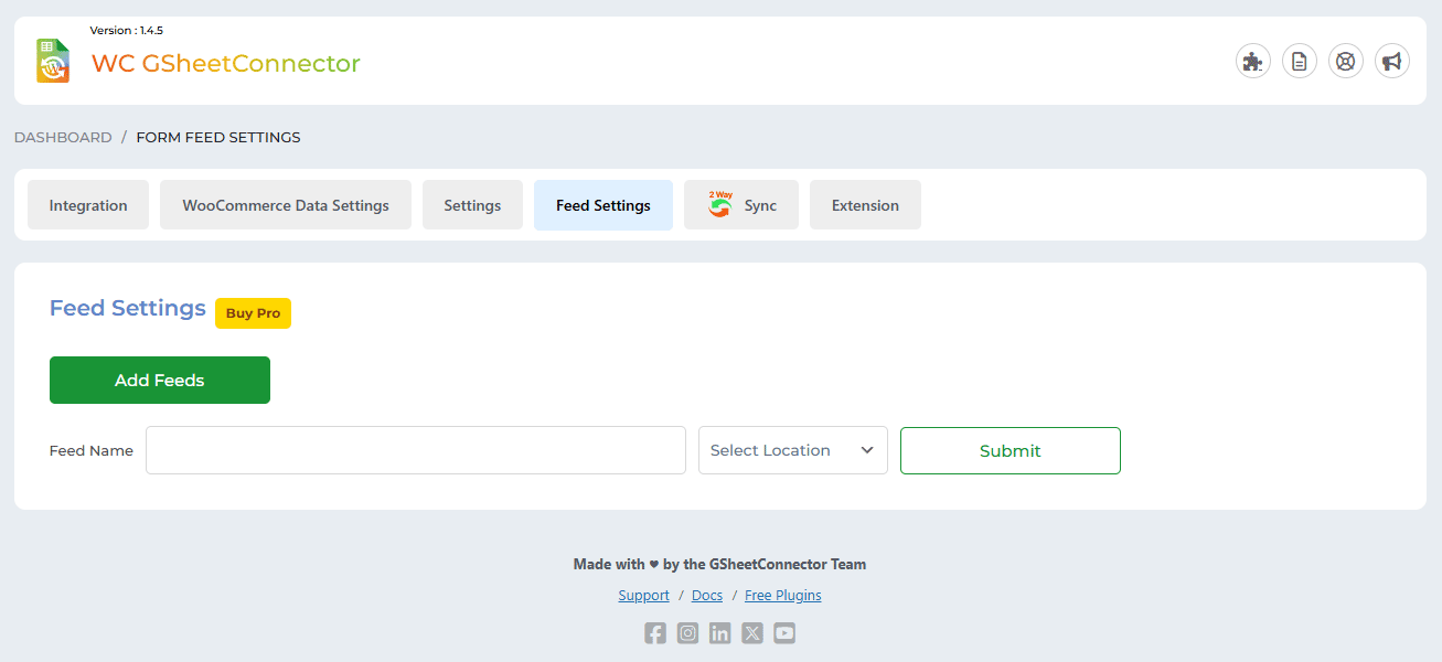 Feed Settings.
