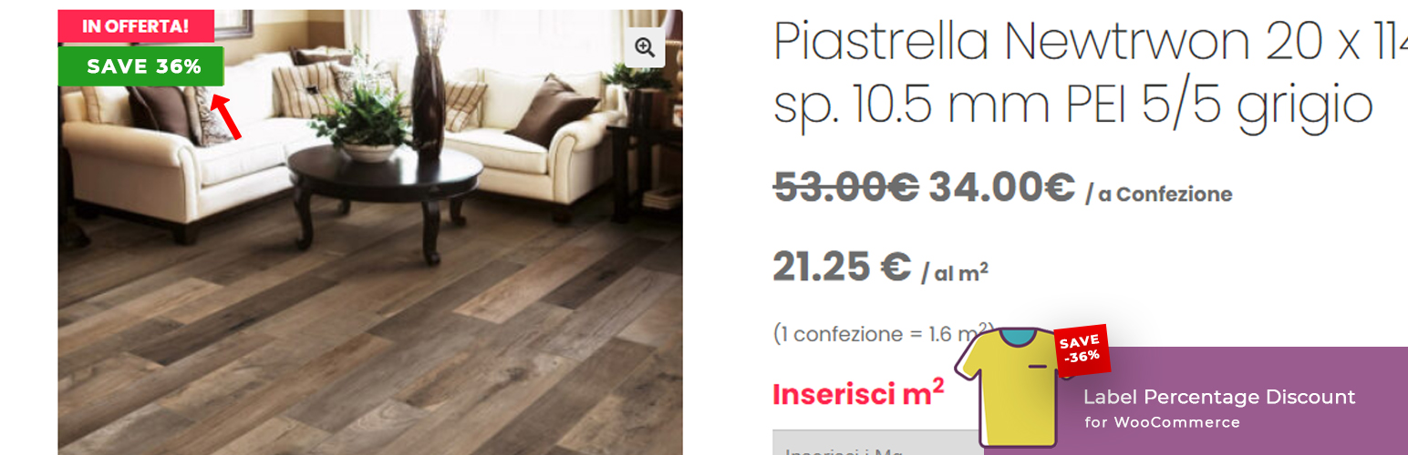 WordPress 外掛 Label Percentage Discount 的封面圖片。
