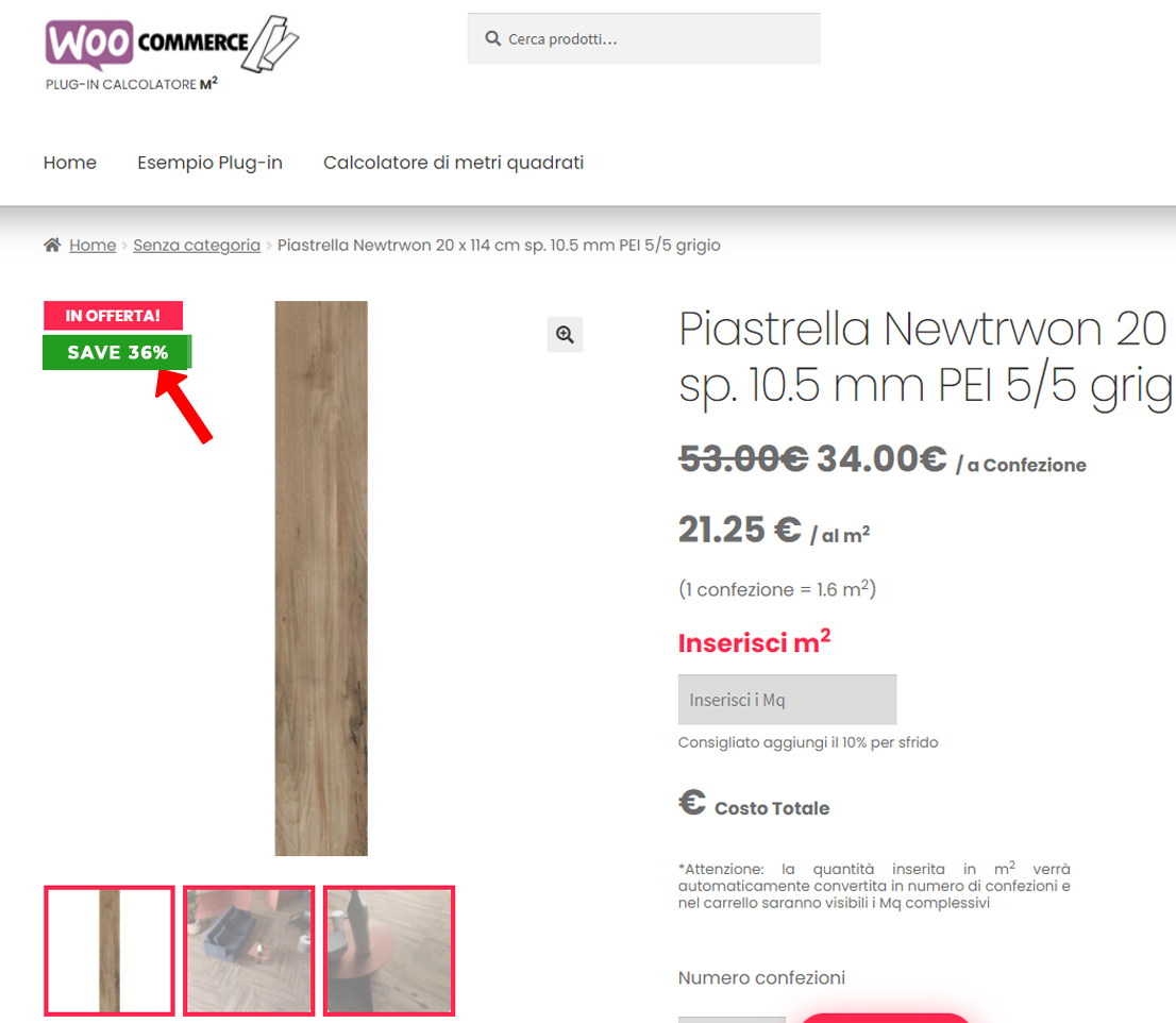 Label Percentage Discount category.