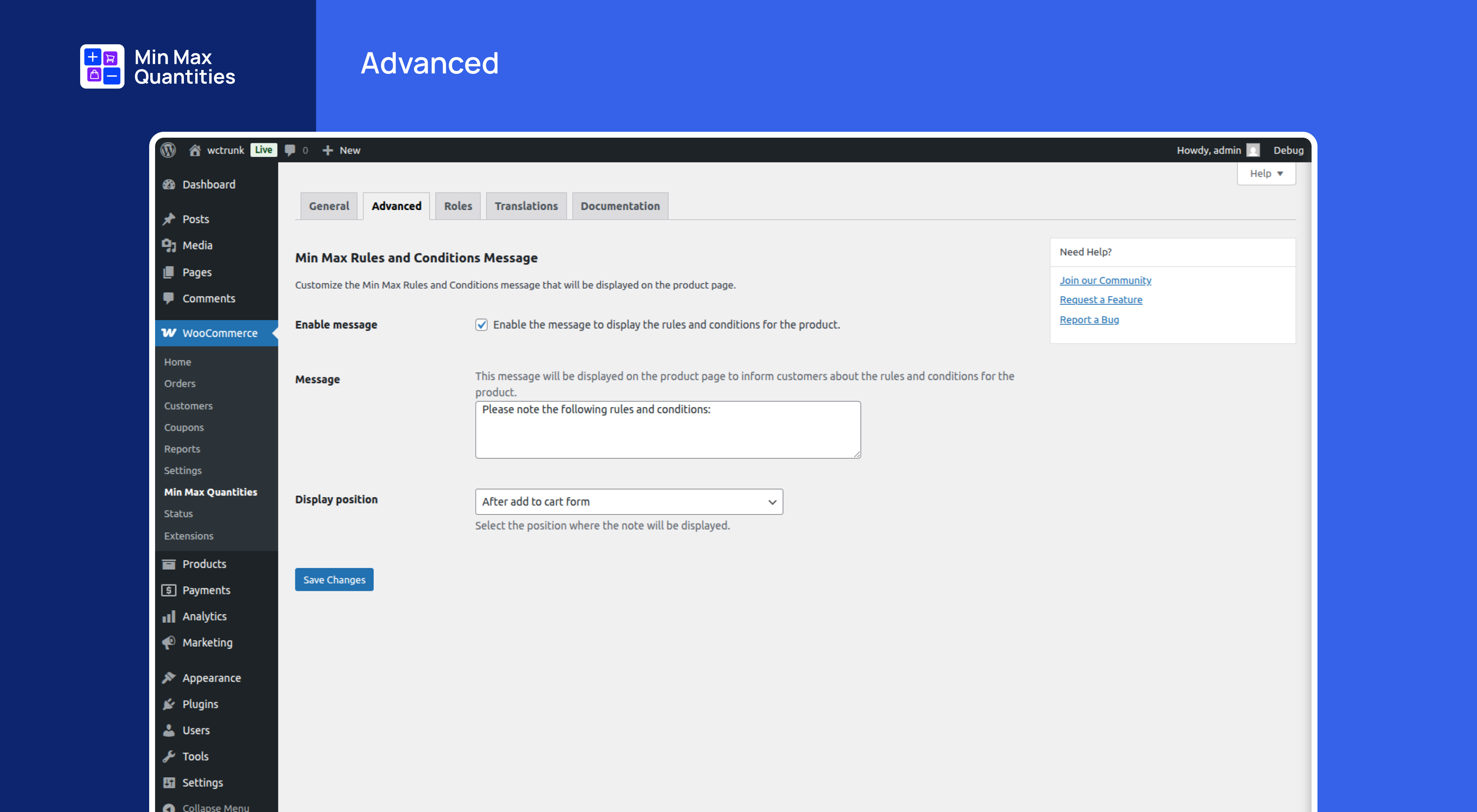 Min Max Conditional Message Customization (Pro)