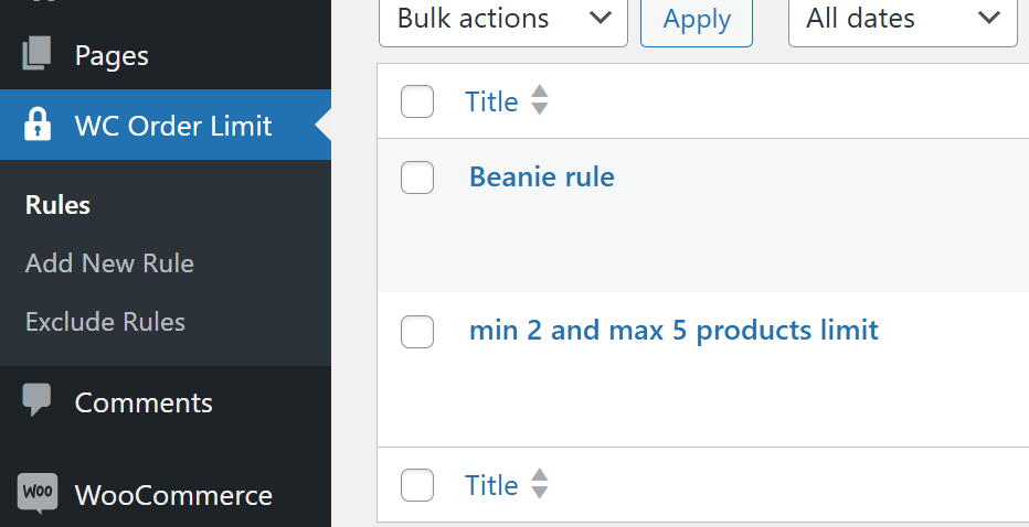 Order Limit for WooCommerce