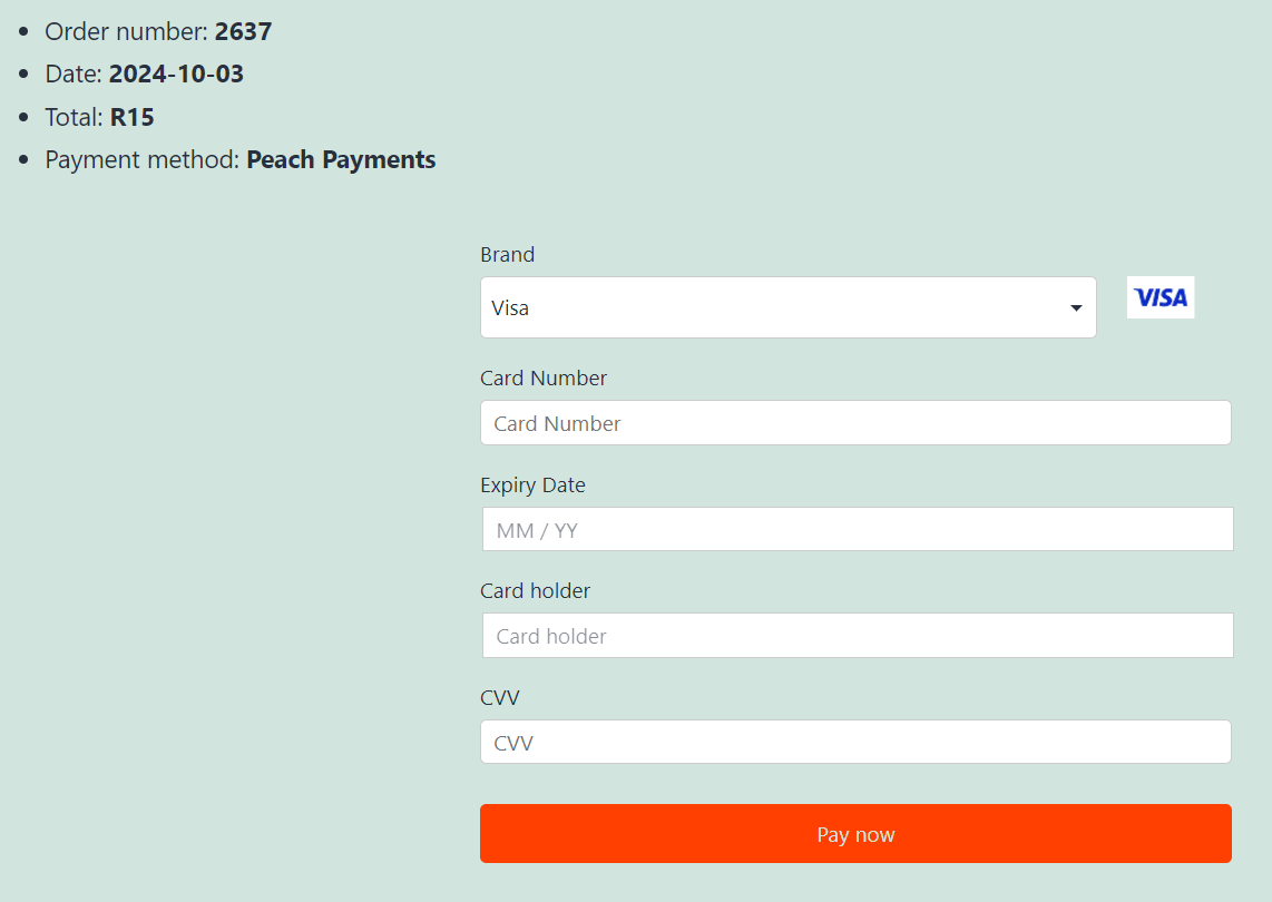 Peach Payments Gateway - Screenshot 1