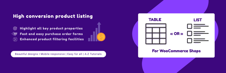 Product Table and List Builder for WooCommerce Lite