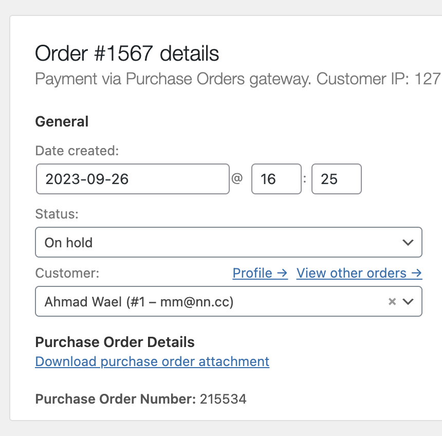 WooCommerce Purchase Orders