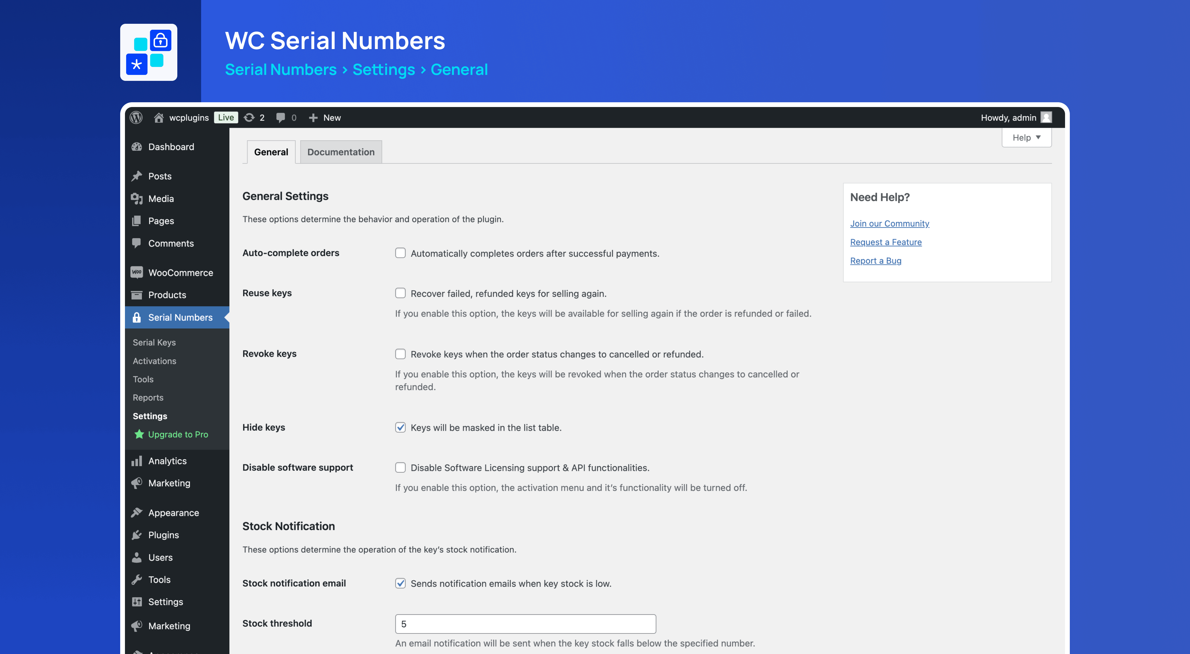 Settings - General