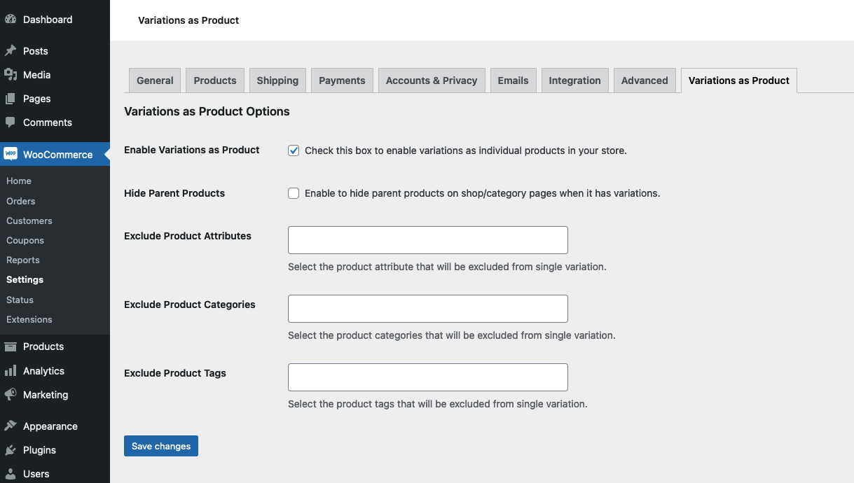 Variations as Single Product &#8211; Display Single Variation for WooCommerce