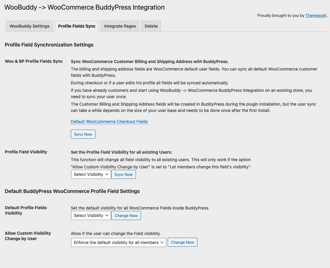 Profile Field Synchronization Settings