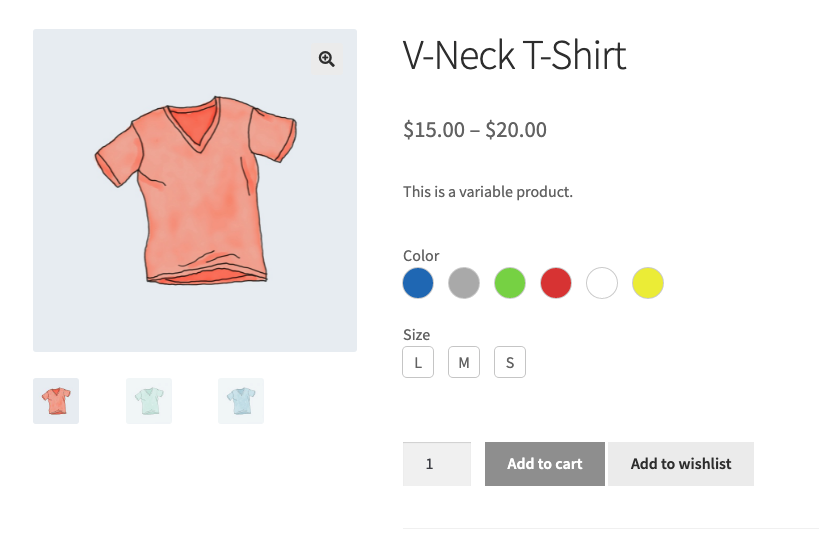 Variation swatches with StoreFront theme