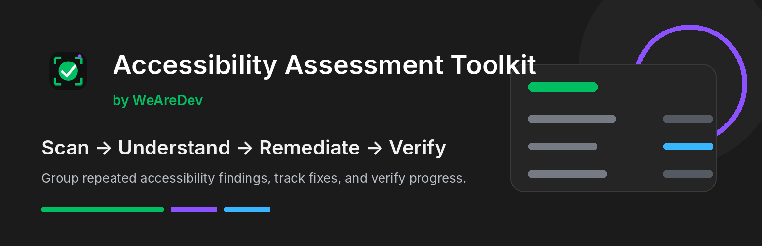 WordPress 外掛 WeAreDev Accessibility Assessment Toolkit 的封面圖片