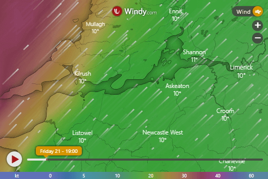 The wind layer, zoomed in over the west of Ireland. We talk a lot about the weather here. :)