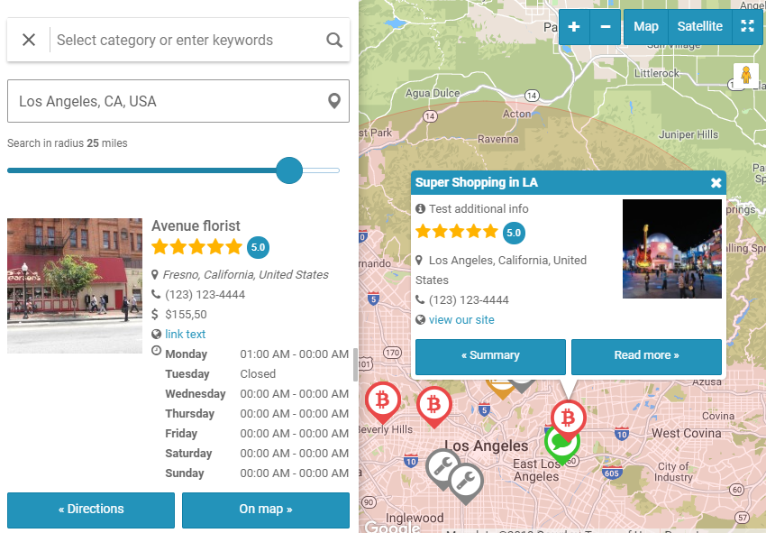 Google Map and compact search form