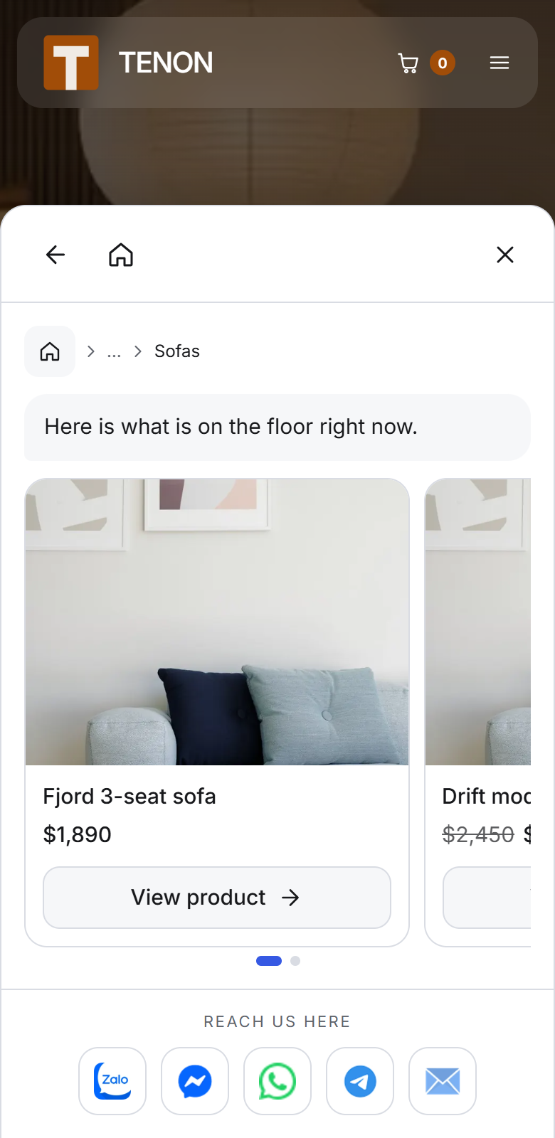 Product cards inside a topic, on a phone.
