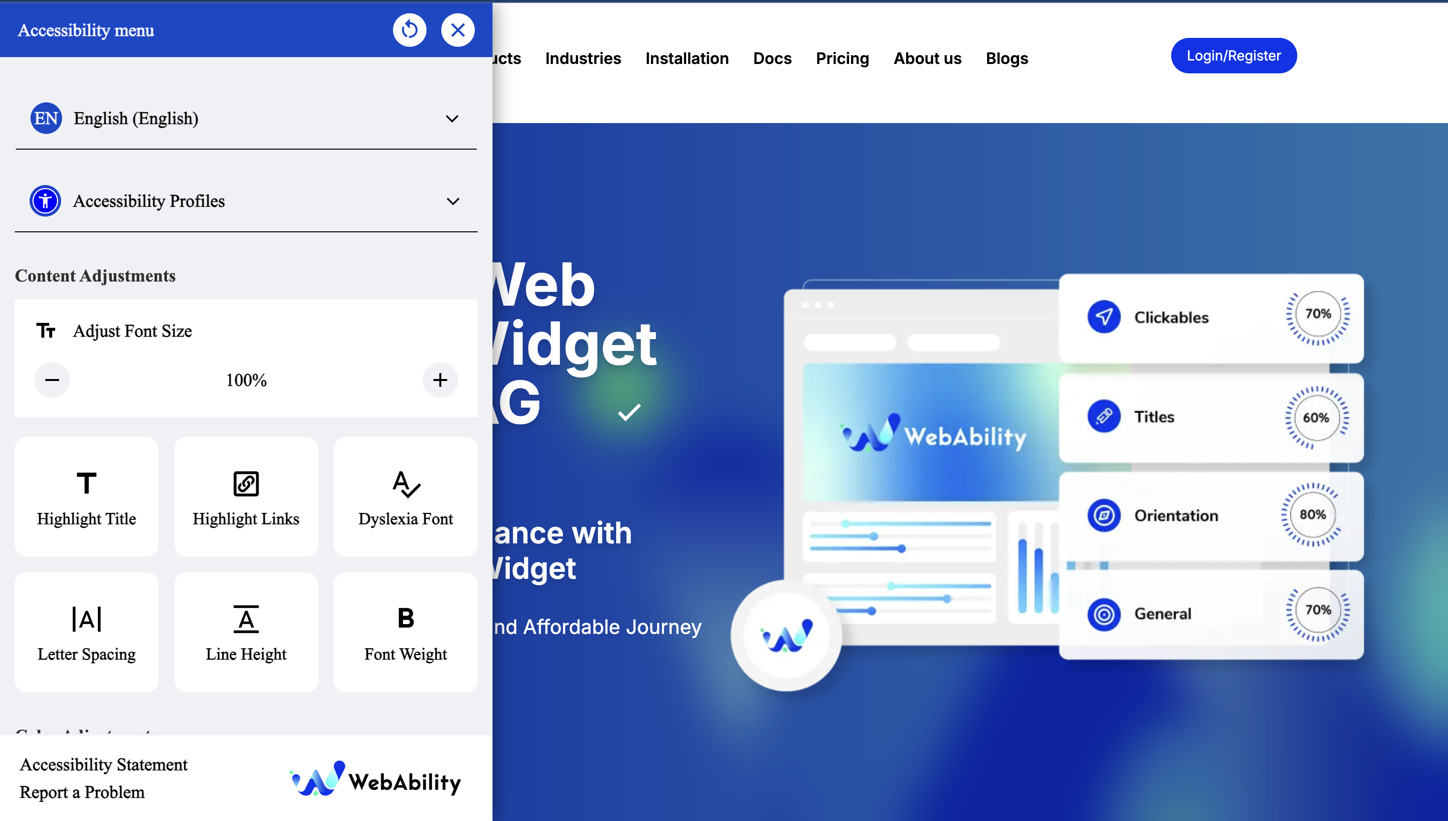 WebAbility Accessibility Widget - Screenshot 3