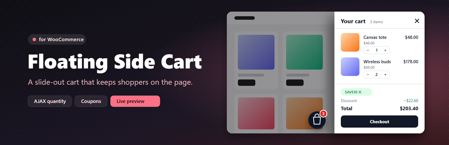 Floating Side Cart for WooCommerce