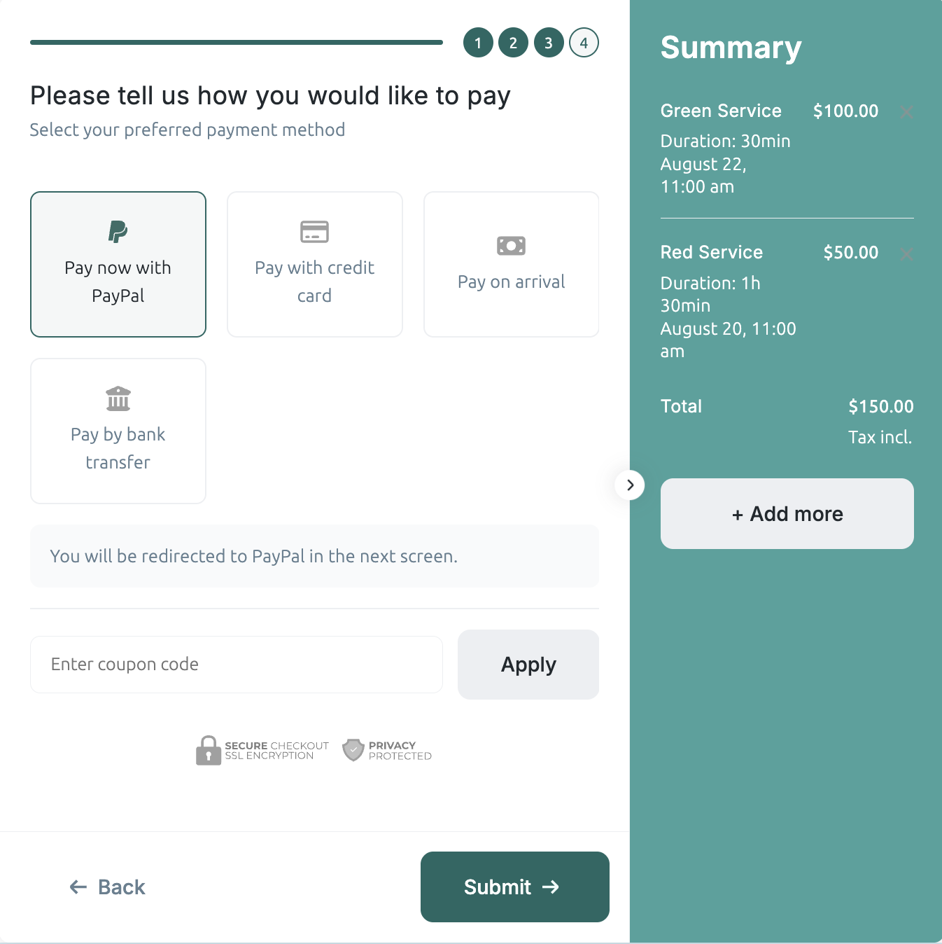 Connect to PayPal, Stripe or WooCommerce for online payments [PRO VERSION ONLY]
