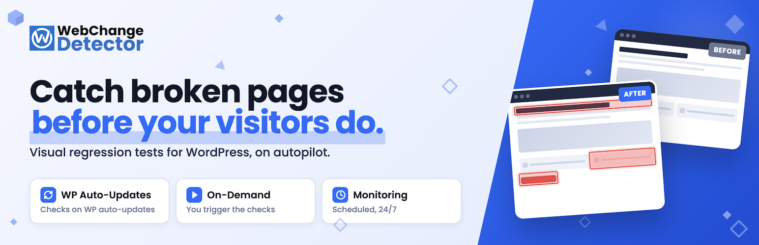 WebChange Detector: Visual Regression Testing & Visual Checks After Updates