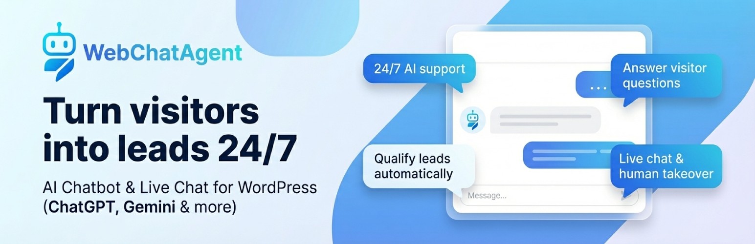 AI Chatbot & Live Chat with ChatGPT Support by WebChatAgent