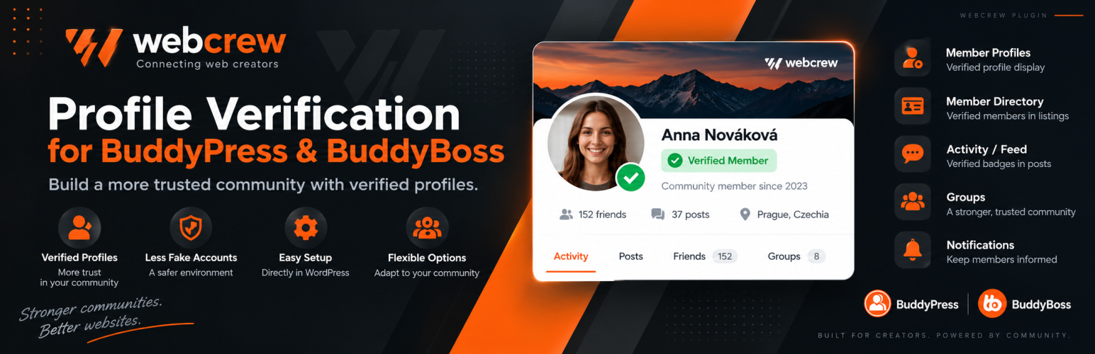 WebCrew Profile Verification for BuddyPress and BuddyBoss