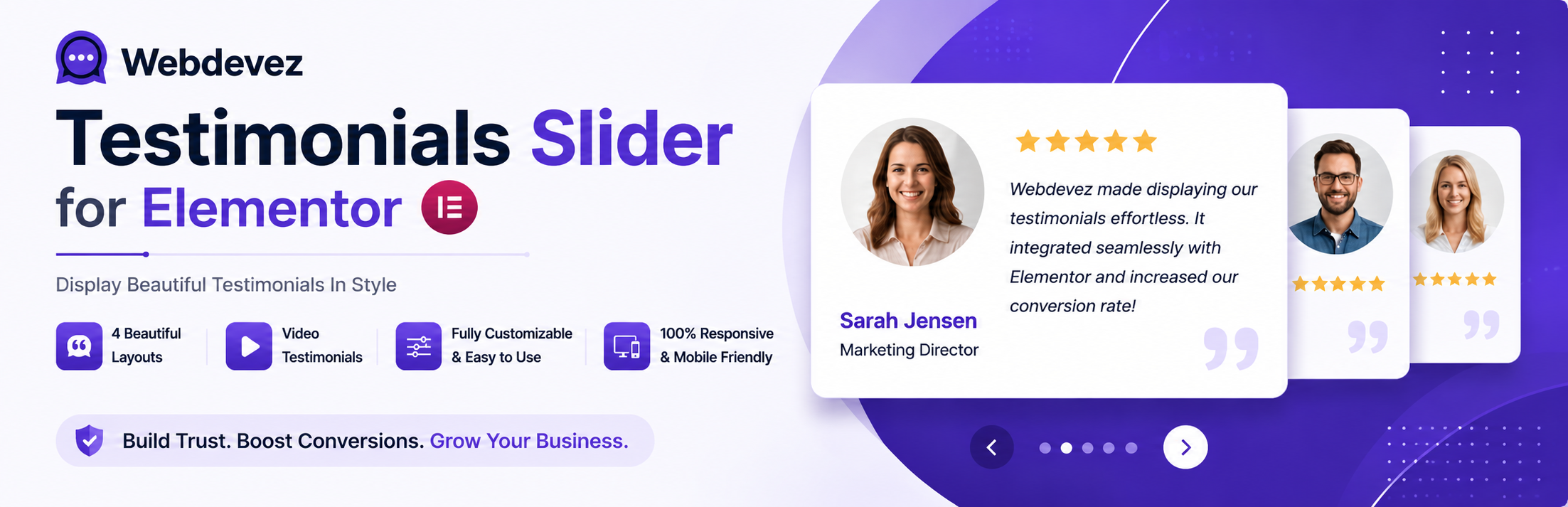 Webdevez Testimonials Slider for Elementor