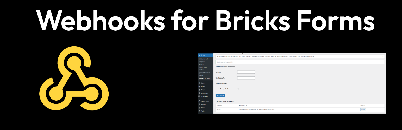 WordPress 外掛 Webhook for Bricks Forms 的封面圖片。