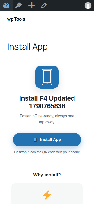 PWA Install Landing (Mobile) β Responsive banner with safe-area padding for iPhone notch.