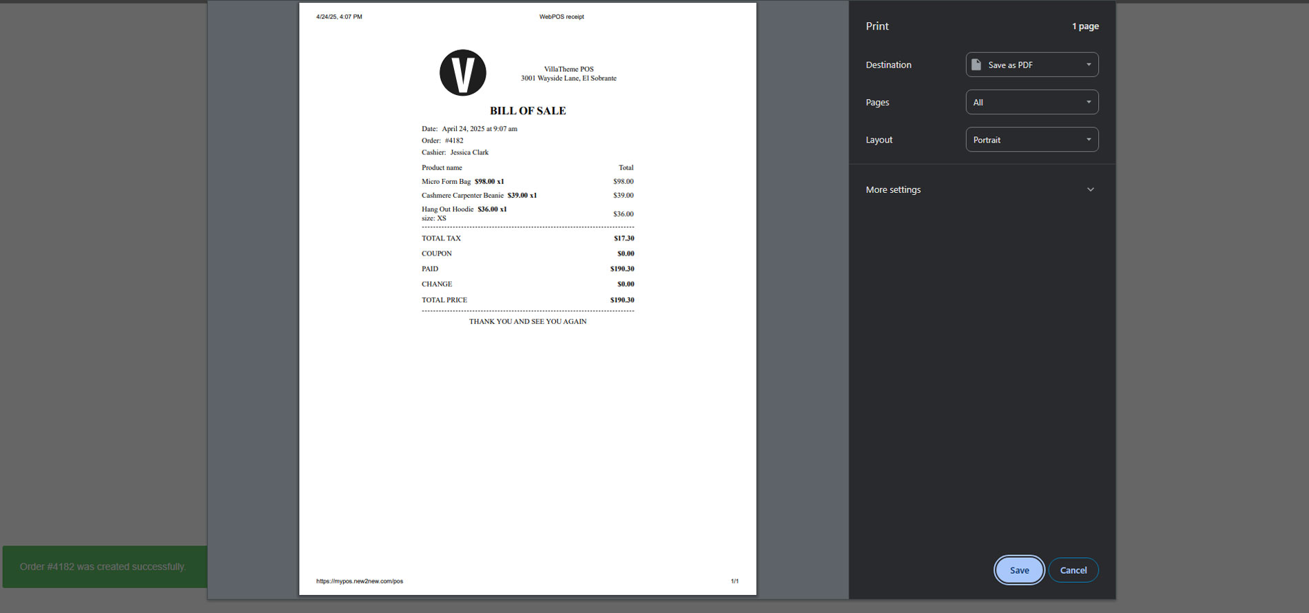 Bill of sale