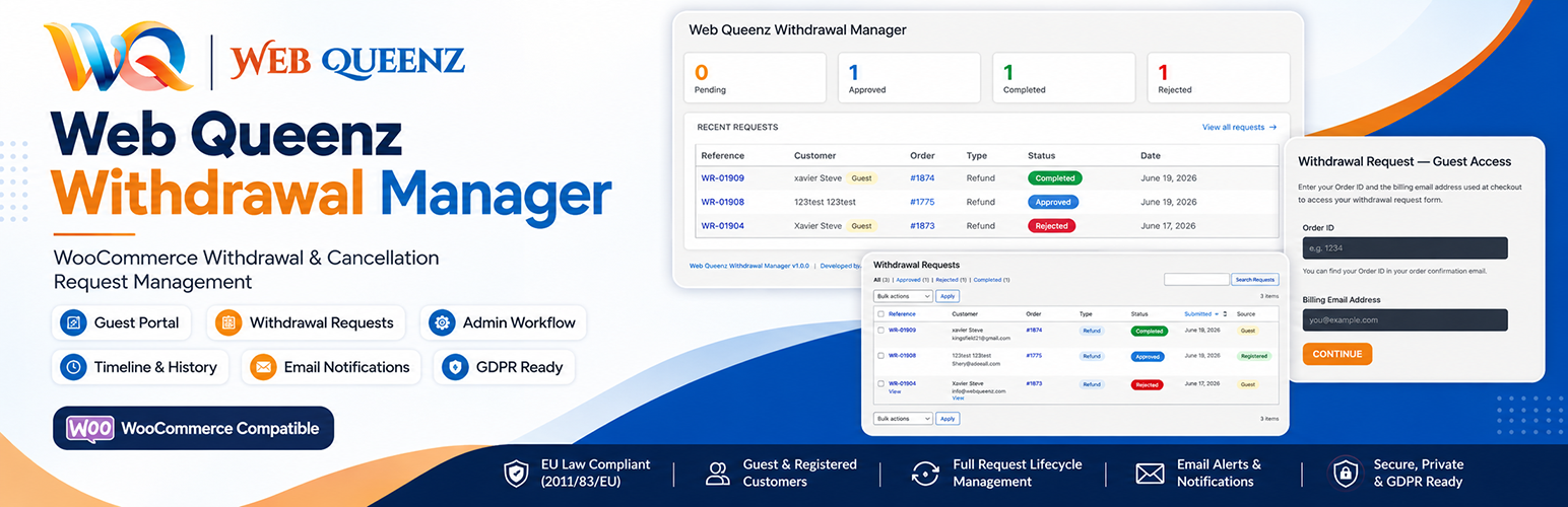 Web Queenz Withdrawal Manager for WooCommerce preview