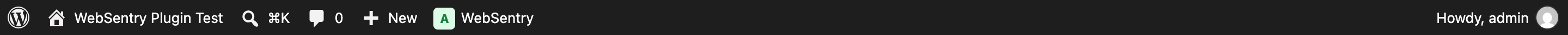 The current grade in the admin bar, on every admin page, for administrators only.