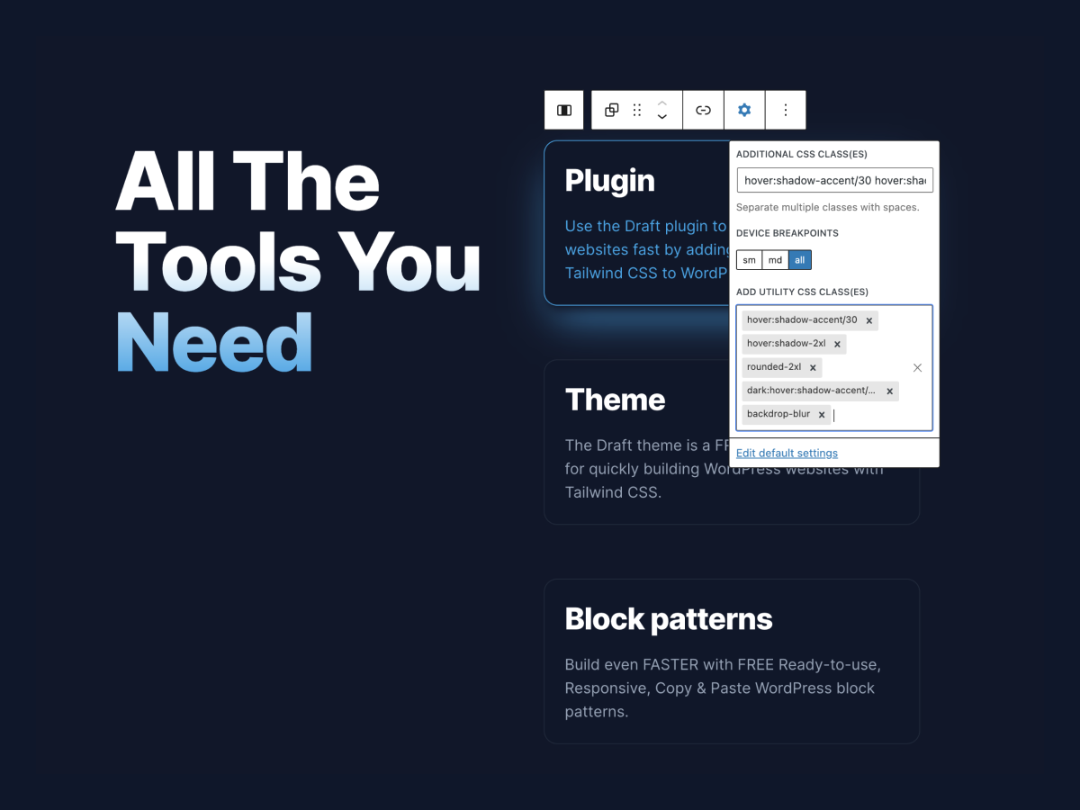 Draft &#8211; Tailwind CSS for WordPress.