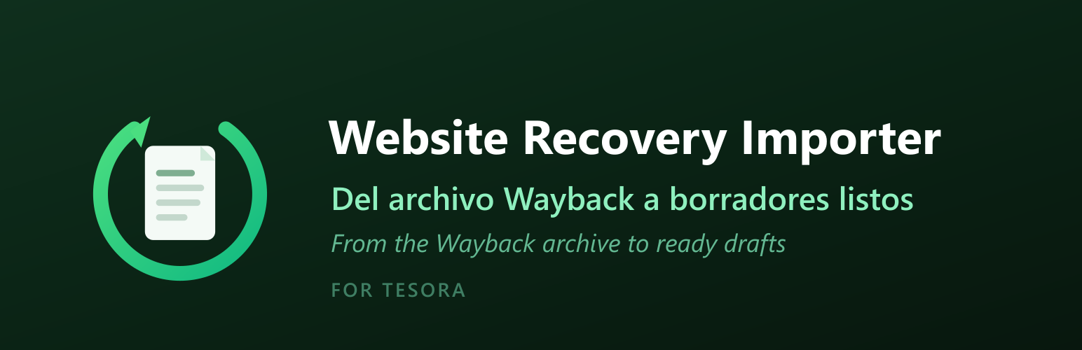 WordPress 外掛 Website Recovery Importer 的封面圖片