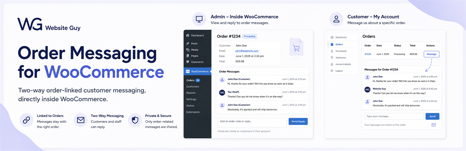 Website Guy Order Messaging for WooCommerce