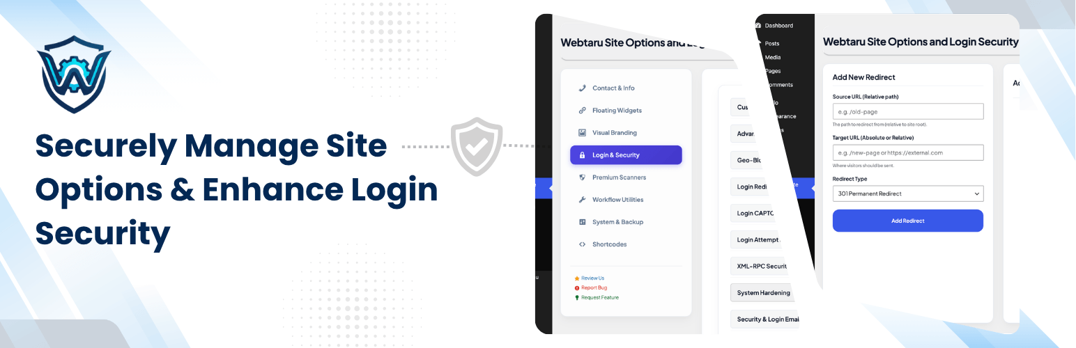 Webtaru Site Options and Login Security