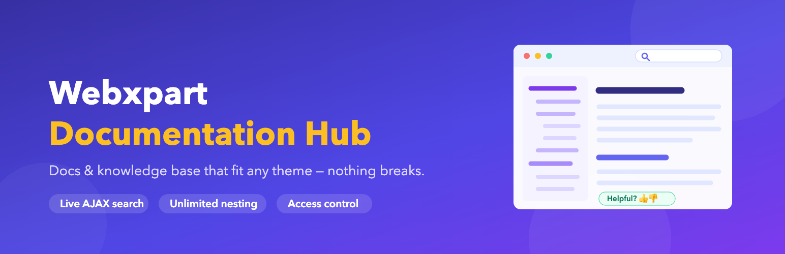 WordPress 外掛 Webxpart Documentation Hub 的封面圖片