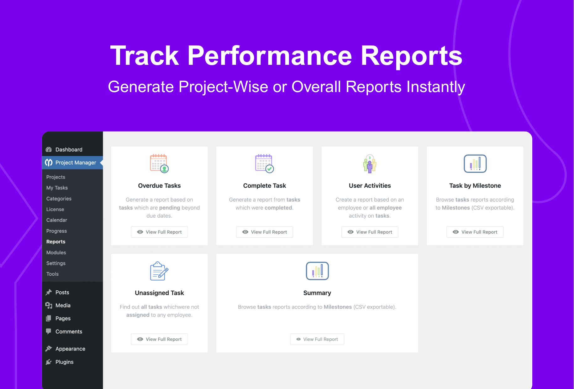 Track performance reports