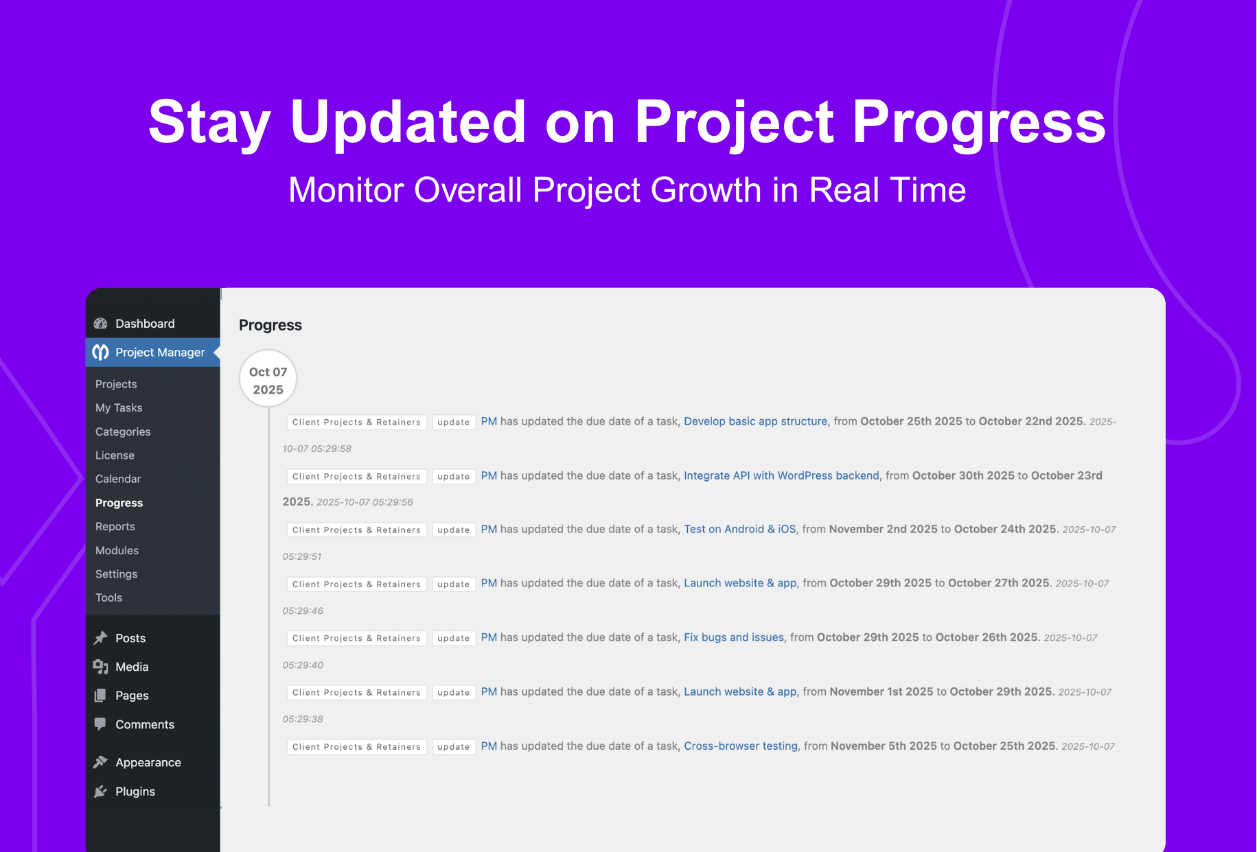 Stay updated on project progress