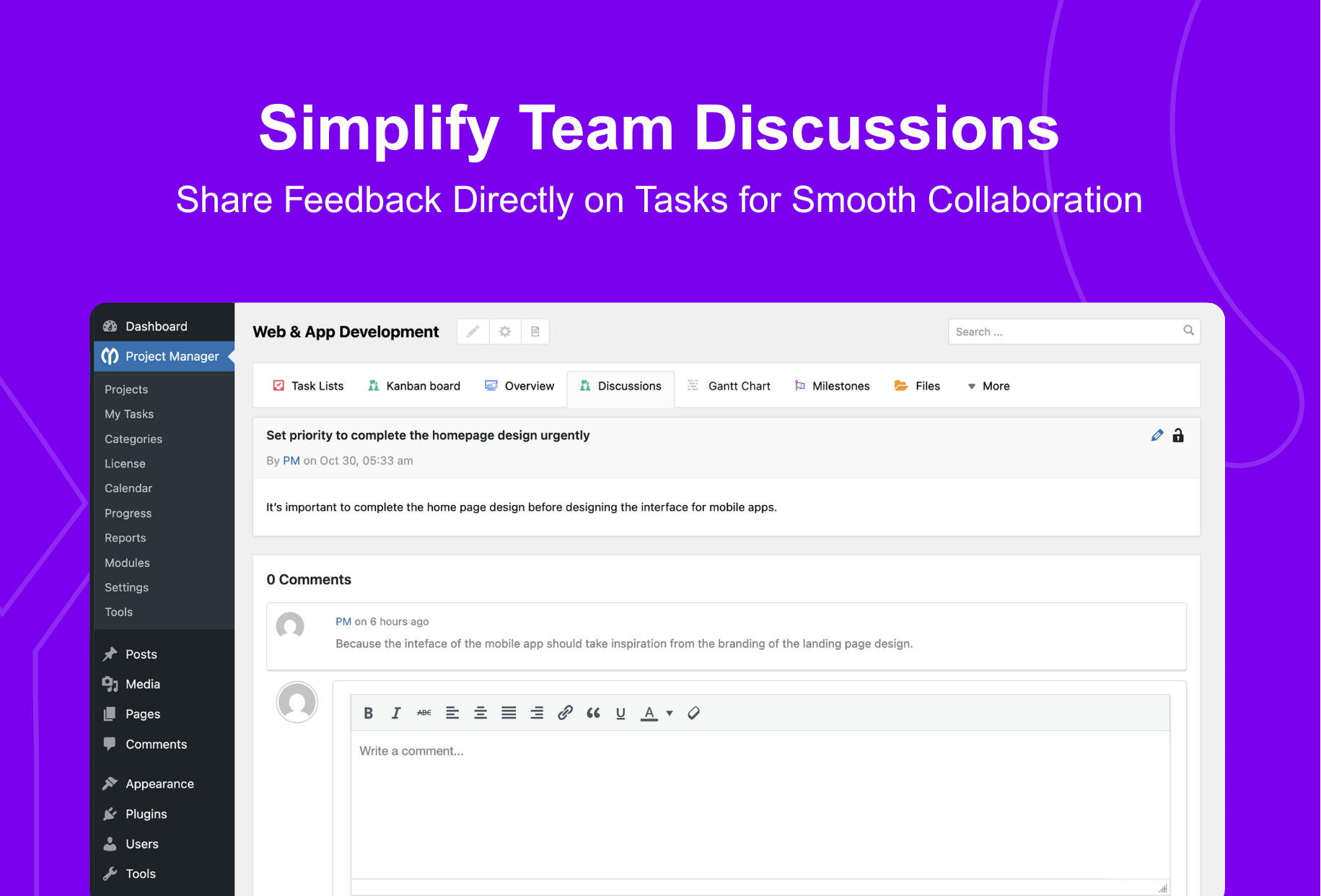 Simplify team discussion