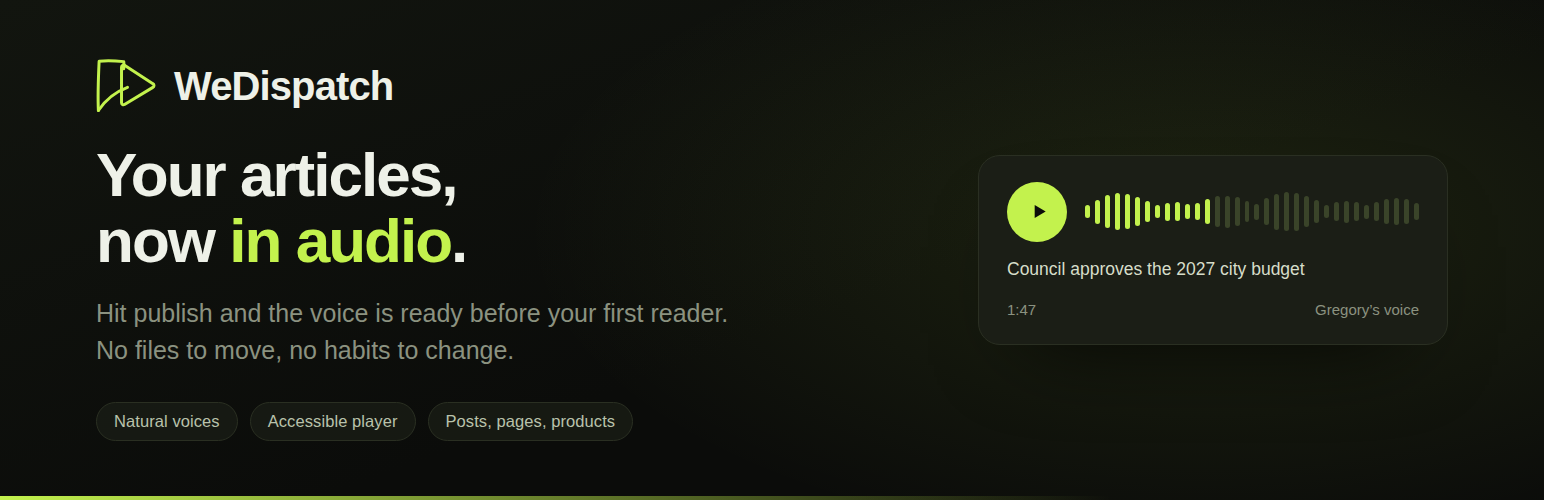 WeDispatch Audio Text to Speech