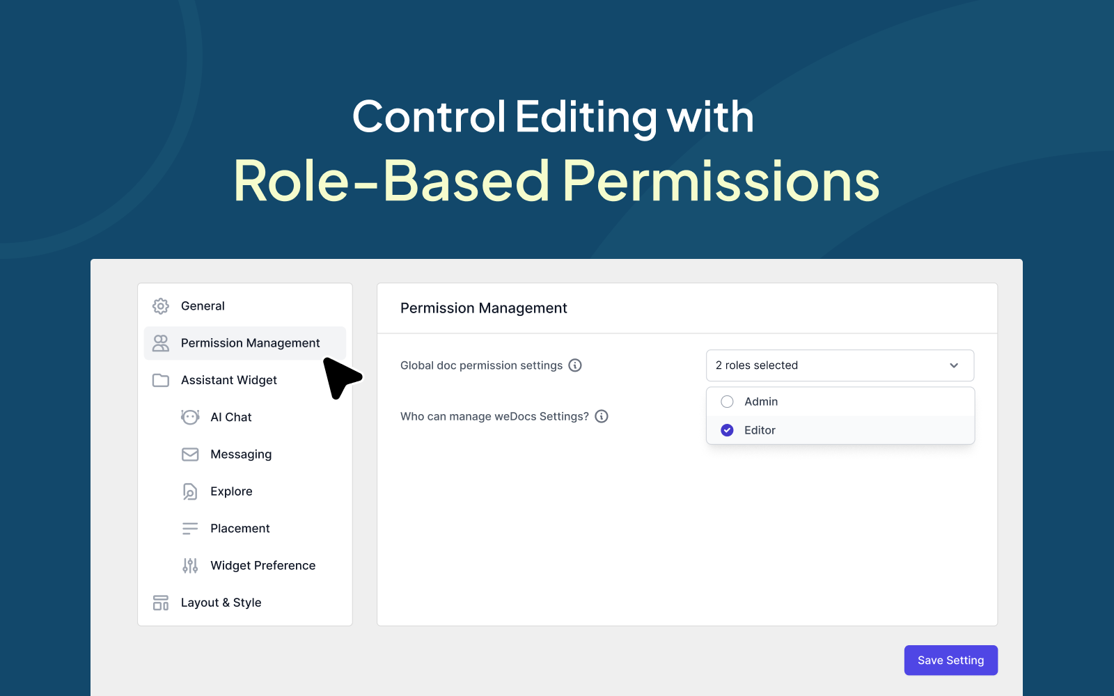 Control Editing with Role-Based Permissions