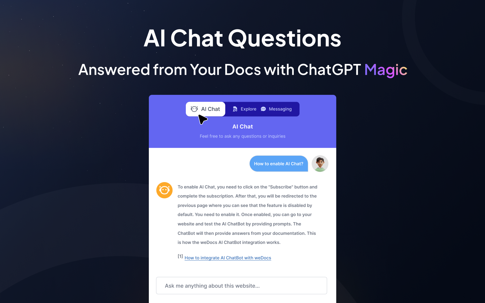 AI Chat: Questions Answered from Your Docs with ChatGPT Magic