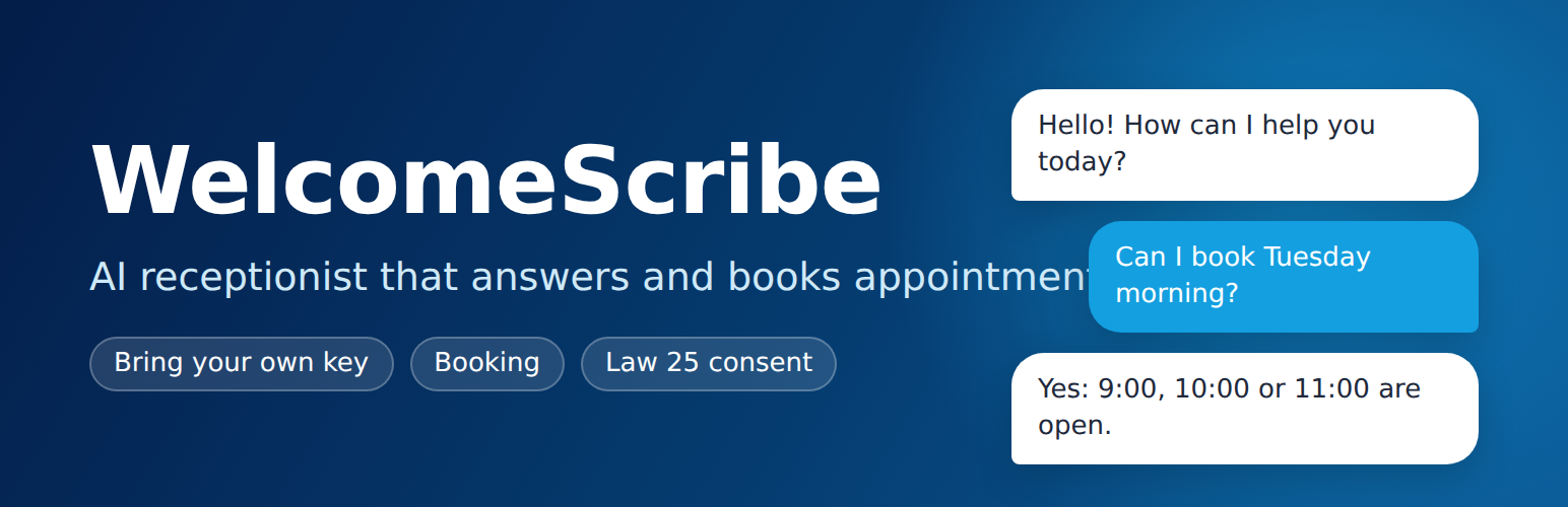 WordPress 外掛 WelcomeScribe 的封面圖片