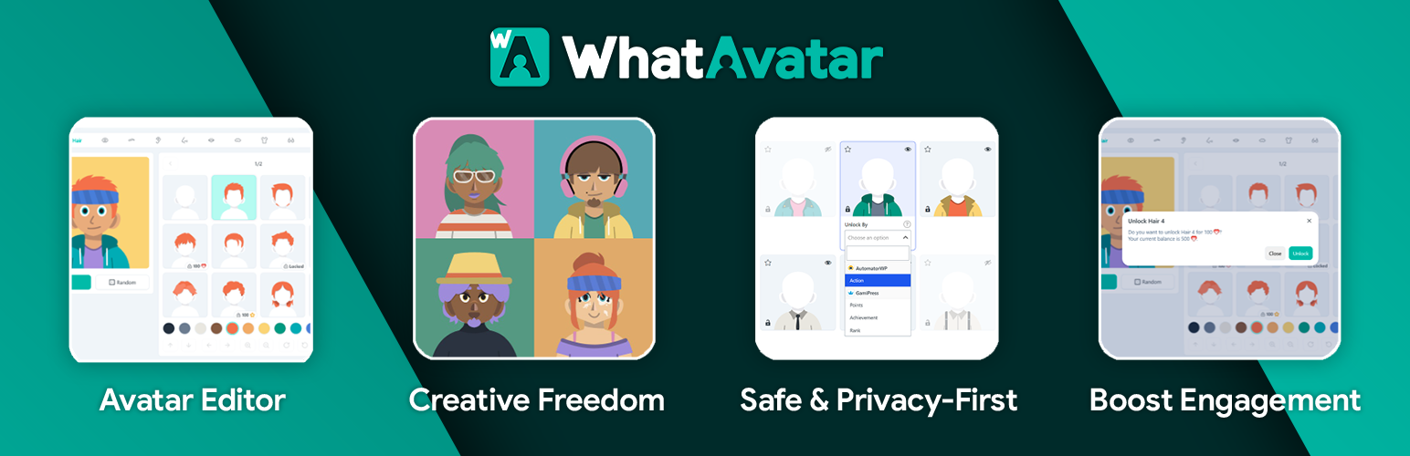 WordPress 外掛 WhatAvatar – Custom Avatar Builder for WordPress 的封面圖片