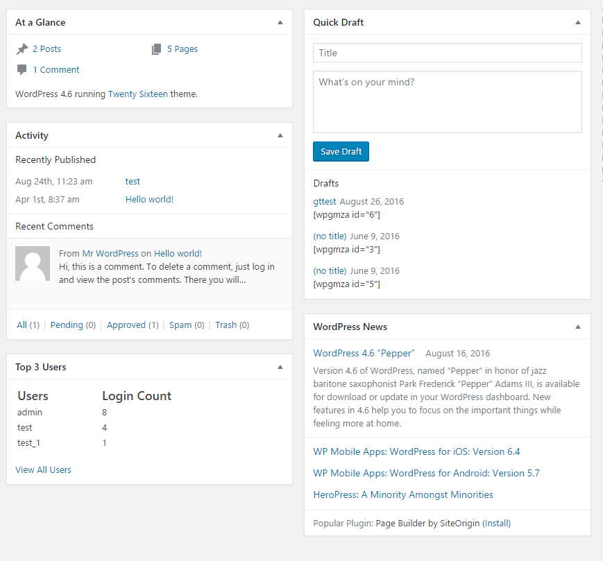 When Last Login - Show top 3 user login (includes 'administrators' in free version)