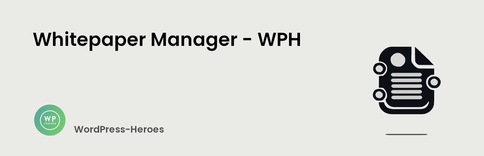 WordPress 外掛 Whitepaper manager – WPH 的封面圖片。