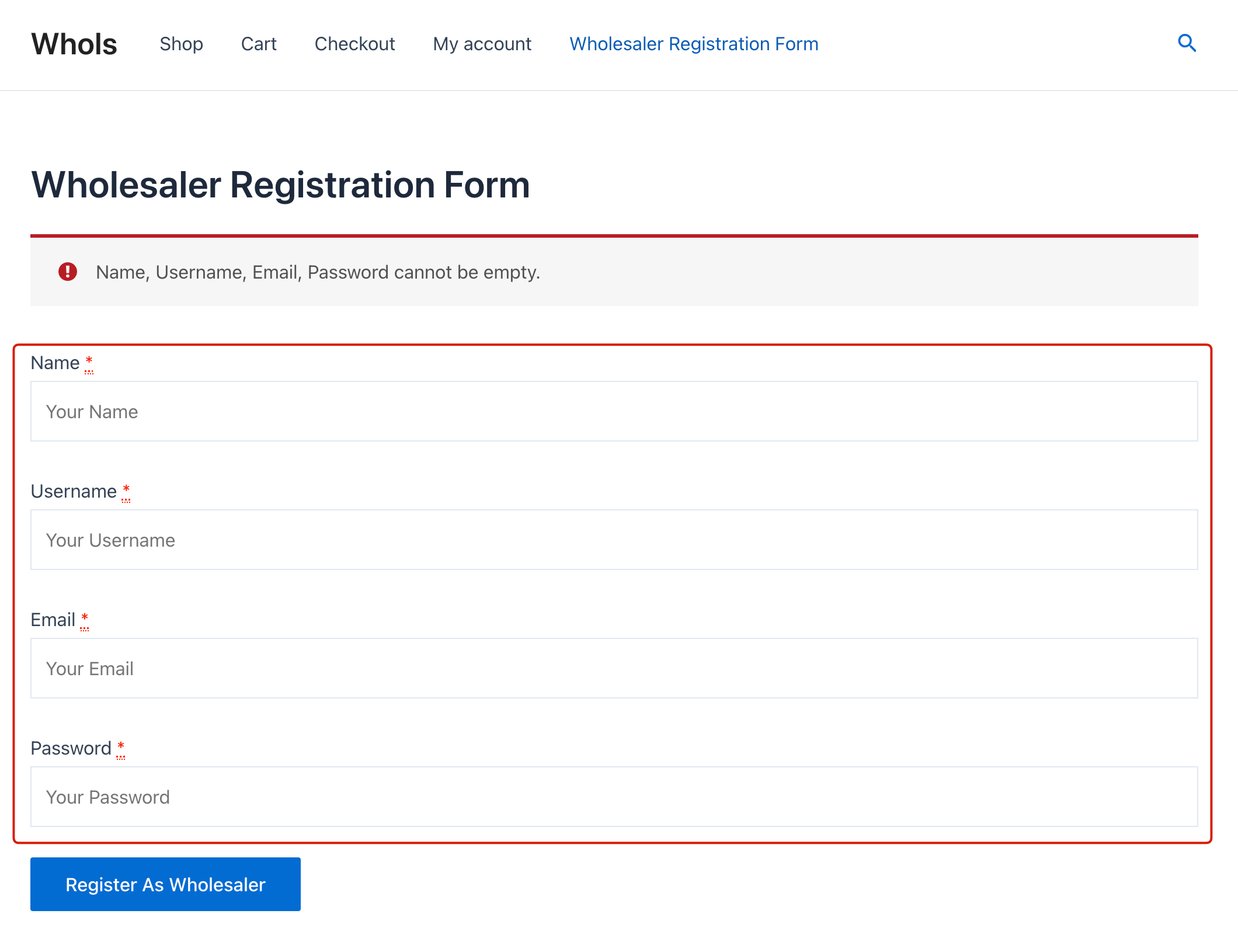 Error handling after form submission.