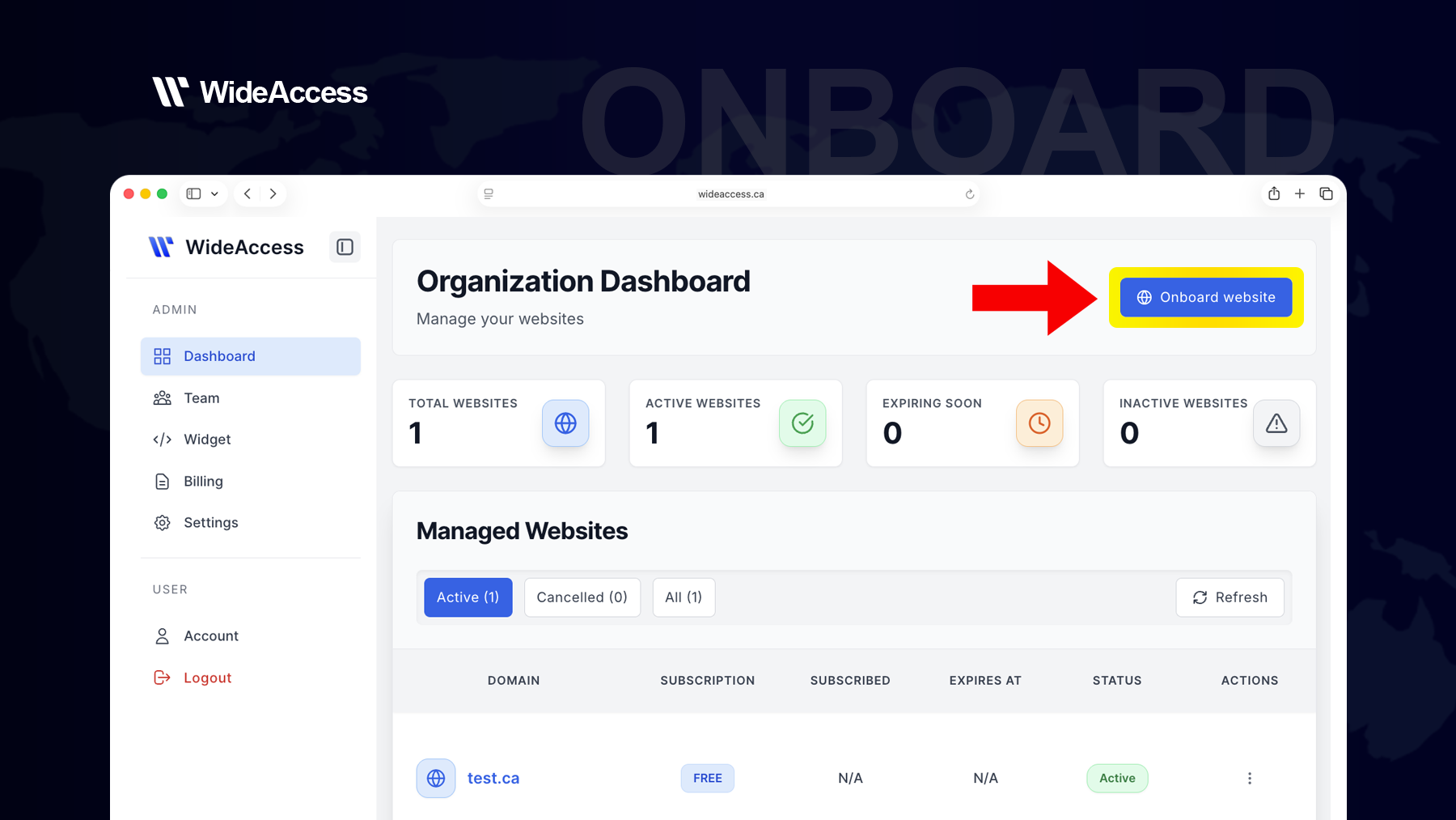 How to onboard a domain for PRO version: Enter your domain