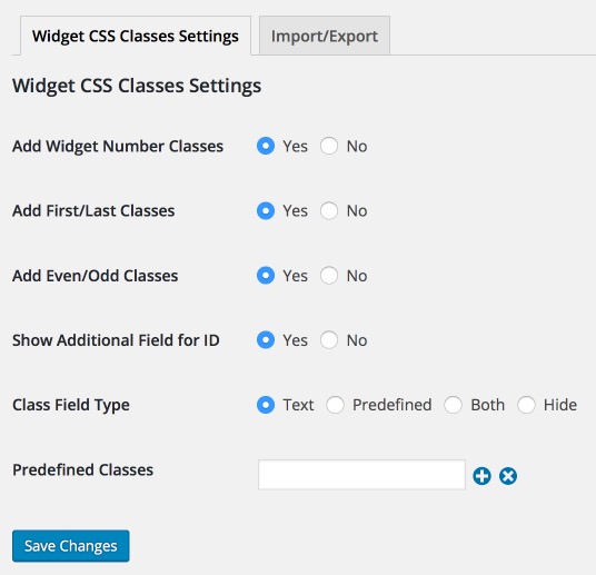 Settings Page