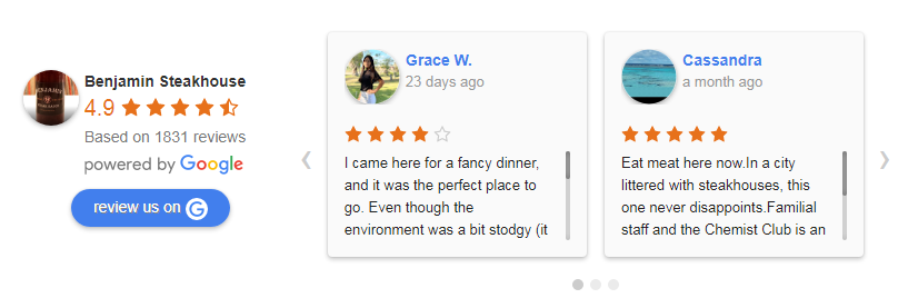 Google Reviews slider