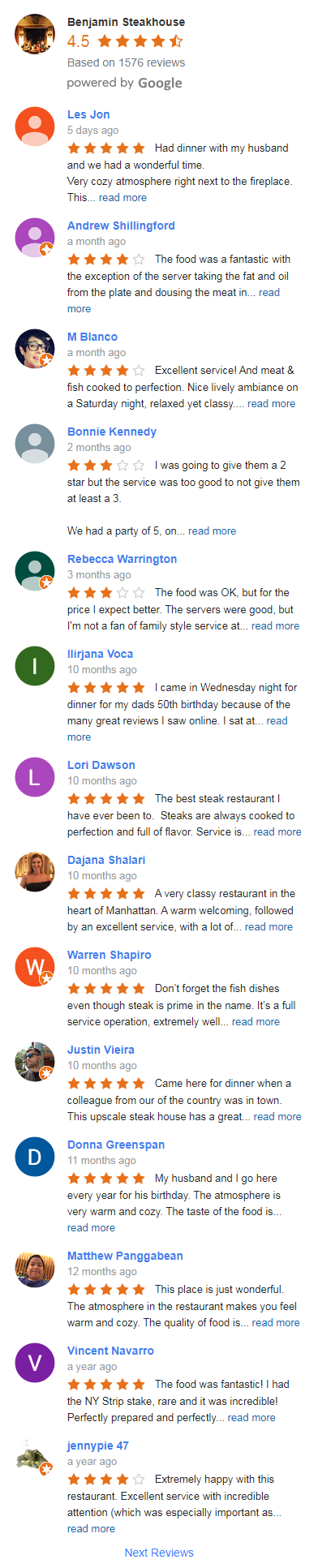 Google Reviews widget