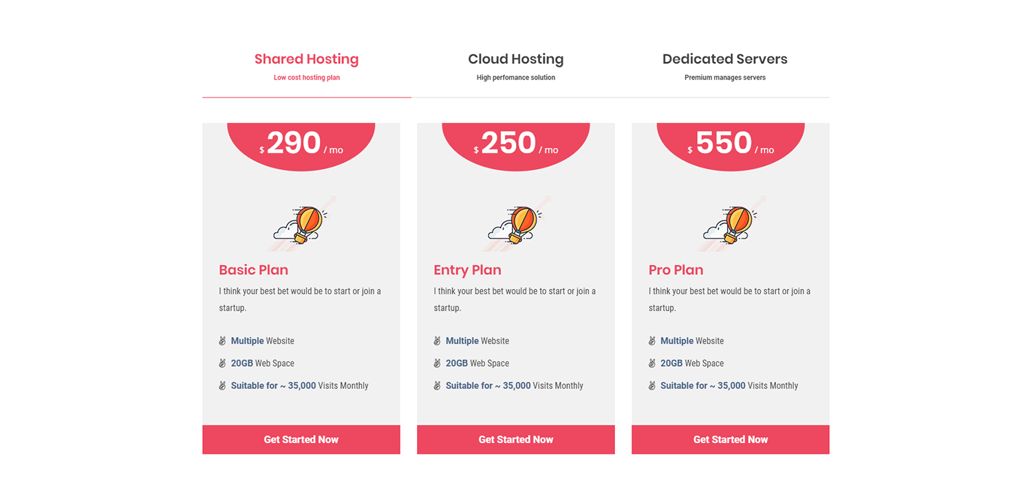 Pricing Table