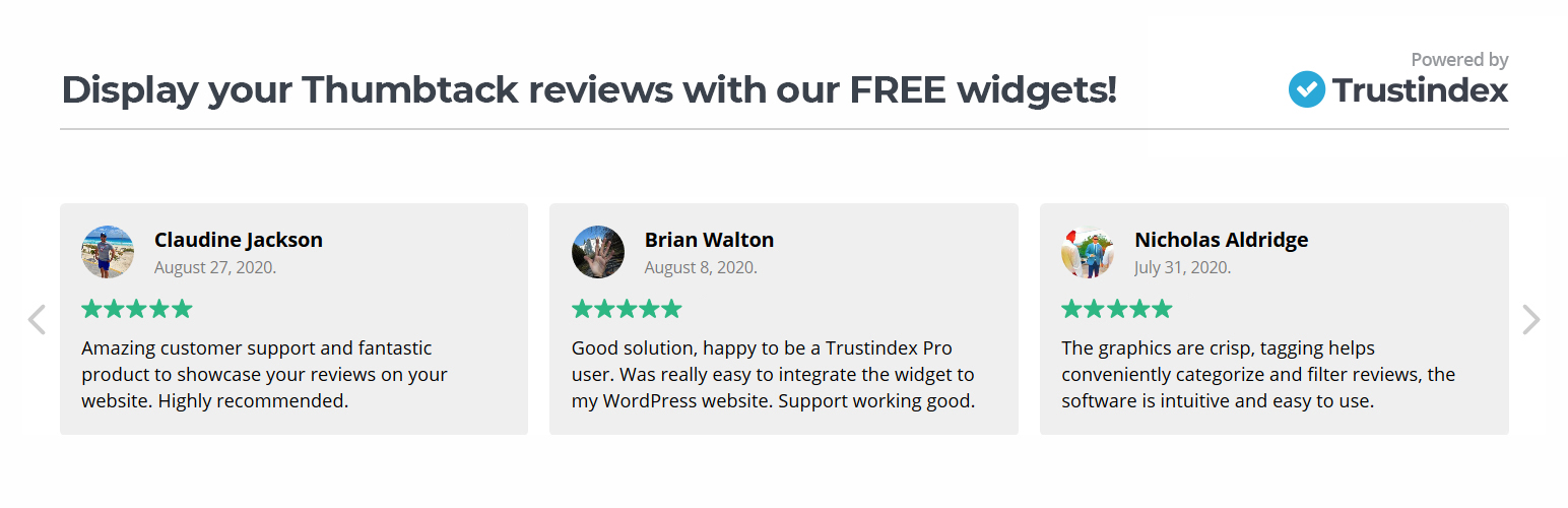 Widgets for Thumbtack Reviews